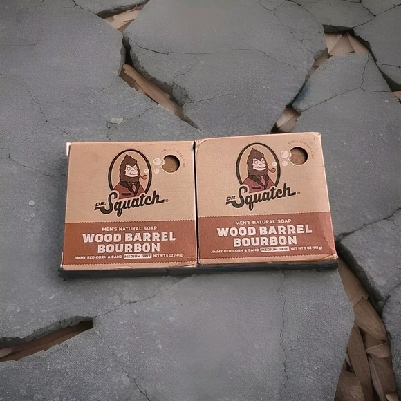 Dr. Squatch Other - Set Of 2 Dr. Squatch Wood Barrel Bourbon Natural Soap Bars 5 Oz